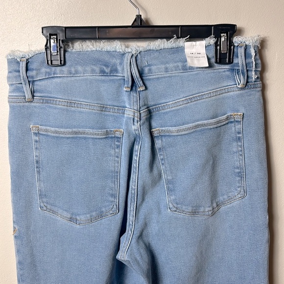 NWT Good American Good straight frayed waistband hem jeans - Picture 8 of 11